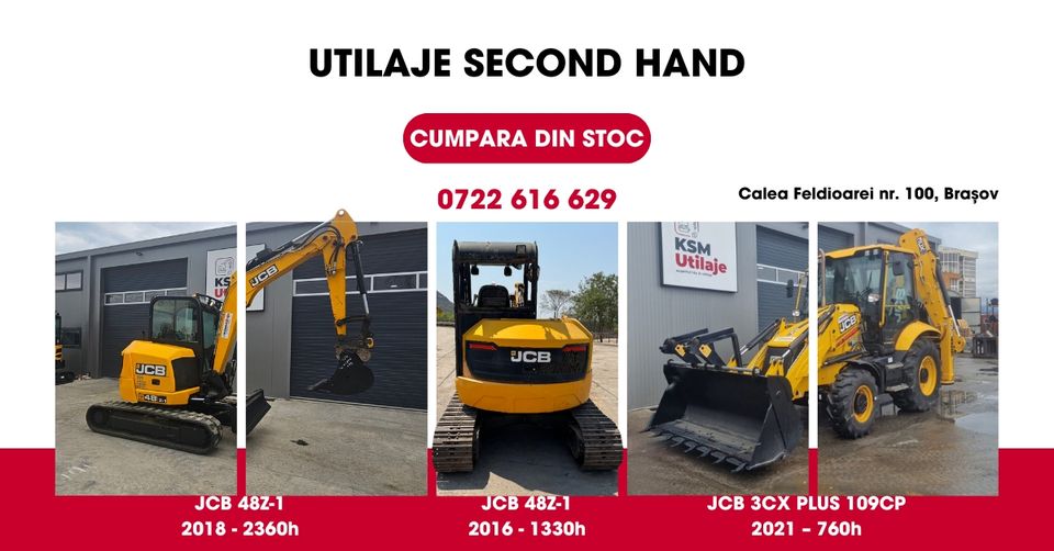 Cumpără acum din stoc utilaje second hand JCB de la KSM Utilaje!