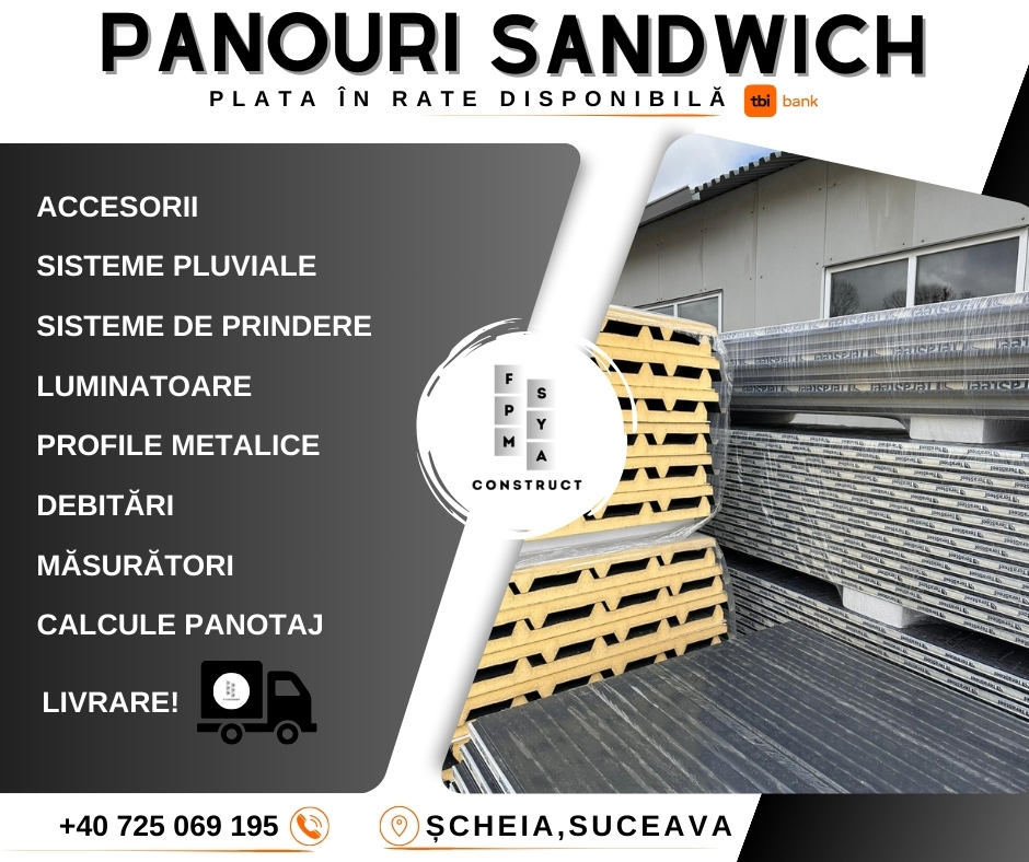 Panouri sandwich/Accesorii/Suruburi si Montaj - Plata in rate Disponibilă